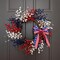 22" 4th of July Patriotic Wreath – Red, White & Blue Front Door Wreath with Bow for Independence Day, July 4th, Flag Day & Memorial Day